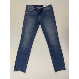 Rag & Bone Cate‎ Mid-Rise Ankle Skinny Mick With Holes Jeans Size 28